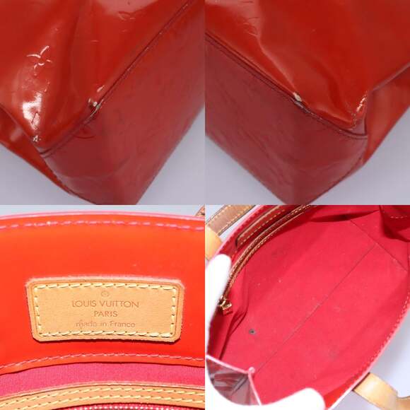 LOUIS VUITTON Monogram Vernis Reade PM Hand Bag Red Rouge M91088 - Picture 11 of 13